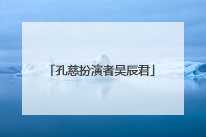 孔慈扮演者吴辰君