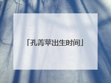 孔菁苹出生时间