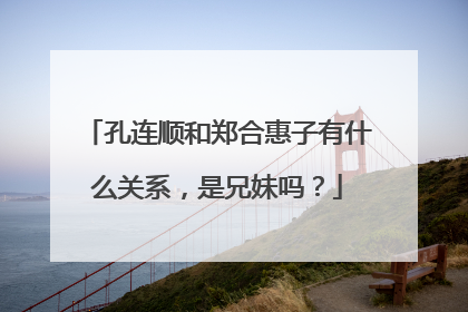 孔连顺和郑合惠子有什么关系,是兄妹吗?