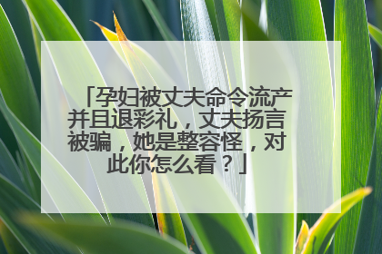 孕妇被丈夫命令流产并且退彩礼,丈夫扬言被骗,她是整容怪,对此你怎么看?