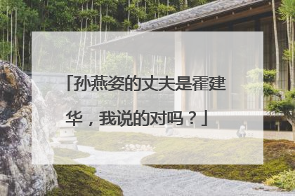孙燕姿的丈夫是霍建华，我说的对吗？