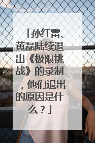 孙红雷、黄磊陆续退出《极限挑战》的录制,他们退出的原因是什么?