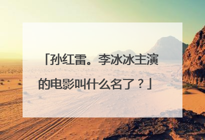 孙红雷。李冰冰主演的电影叫什么名了?