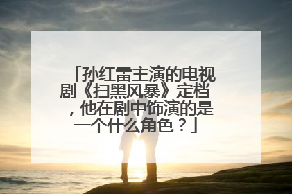 孙红雷主演的电视剧《扫黑风暴》定档,他在剧中饰演的是一个什么角色?