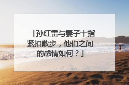 孙红雷与妻子十指紧扣散步，他们之间的感情如何？