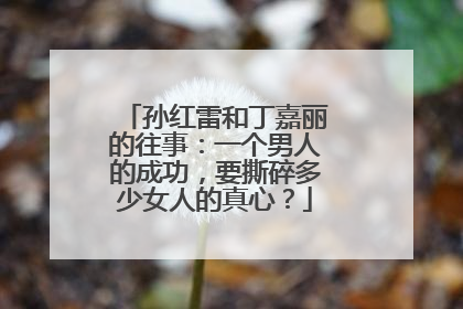 孙红雷和丁嘉丽的往事：一个男人的成功，要撕碎多少女人的真心？