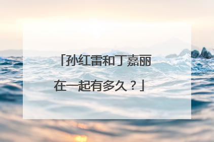 孙红雷和丁嘉丽在一起有多久？