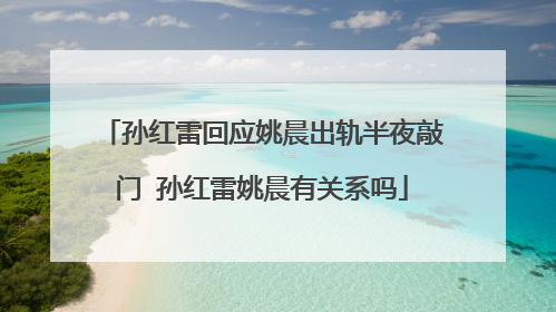 孙红雷回应姚晨出轨半夜敲门 孙红雷姚晨有关系吗