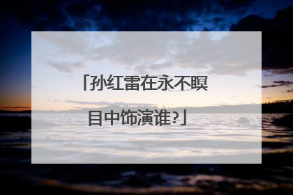 孙红雷在永不瞑目中饰演谁?