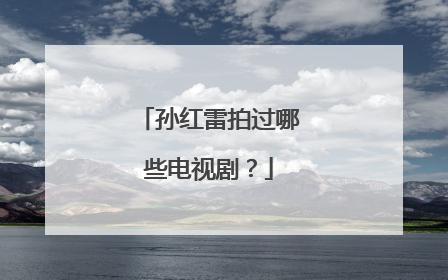 孙红雷拍过哪些电视剧？