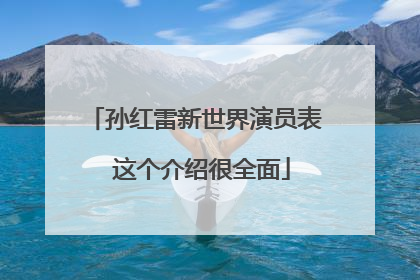 孙红雷新世界演员表 这个介绍很全面