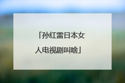 孙红雷日本女人电视剧叫啥