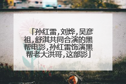 孙红雷,刘烨,吴彦祖,舒淇共同合演的黑帮电影,孙红雷饰演黑帮老大洪哥,这部影