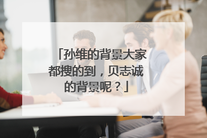 孙维的背景大家都搜的到，贝志诚的背景呢？