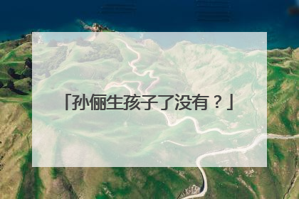 孙俪生孩子了没有？