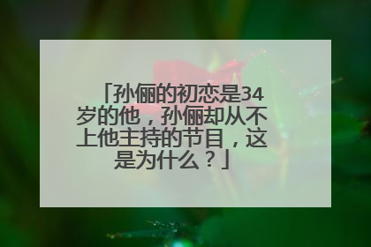 孙俪的初恋是34岁的他,孙俪却从不上他主持的节目,这是为什么?