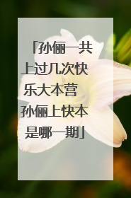 孙俪一共上过几次快乐大本营 孙俪上快本是哪一期