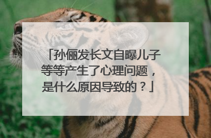 孙俪发长文自曝儿子等等产生了心理问题,是什么原因导致的?