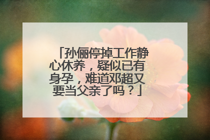 孙俪停掉工作静心休养，疑似已有身孕，难道邓超又要当父亲了吗？