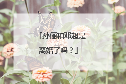 孙俪和邓超是离婚了吗?