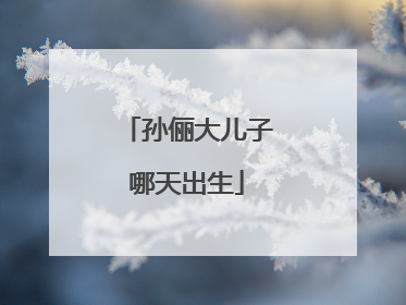 孙俪大儿子哪天出生