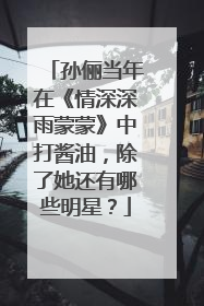 孙俪当年在《情深深雨蒙蒙》中打酱油,除了她还有哪些明星?