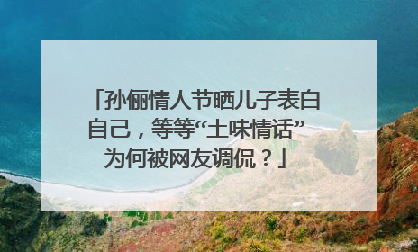 孙俪情人节晒儿子表白自己,等等“土味情话”为何被网友调侃?