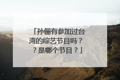 孙俪有参加过台湾的综艺节目吗？？是哪个节目？
