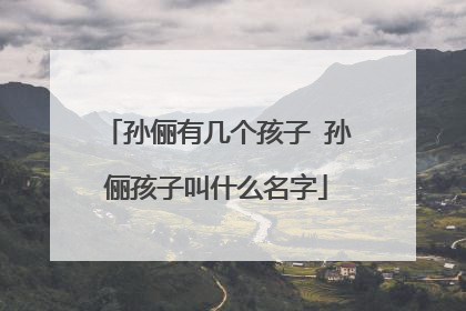 孙俪有几个孩子 孙俪孩子叫什么名字