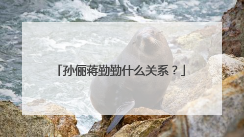 孙俪蒋勤勤什么关系?