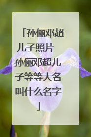 孙俪邓超儿子照片 孙俪邓超儿子等等大名叫什么名字