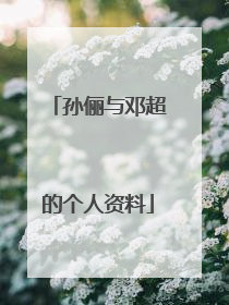 孙俪与邓超的个人资料