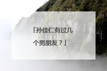 孙佳仁有过几个男朋友?