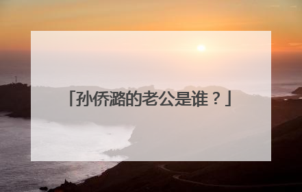 孙侨潞的老公是谁？