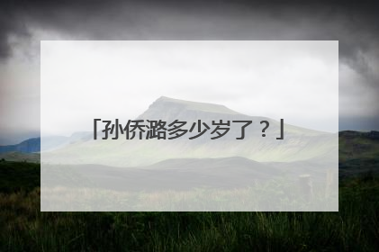 孙侨潞多少岁了?