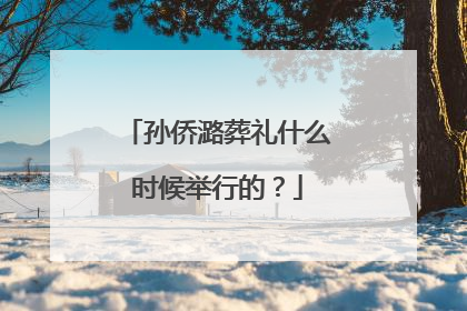 孙侨潞葬礼什么时候举行的?