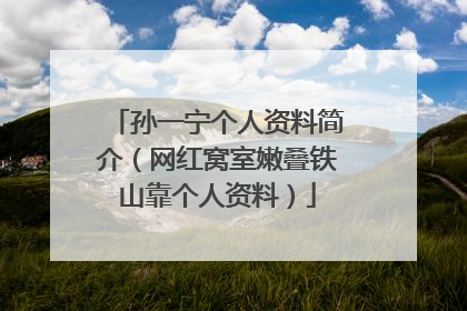 孙一宁个人资料简介(网红窝室嫩叠铁山靠个人资料)