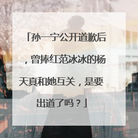 孙一宁公开道歉后，曾捧红范冰冰的杨天真和她互关，是要出道了吗？