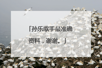 孙乐歌手最准确资料，谢谢。