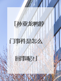 孙亚龙鸭脖门事件是怎么回事呢?