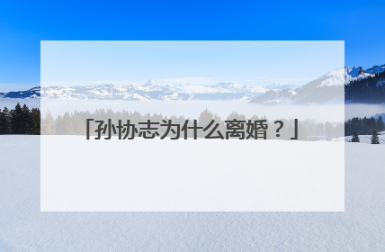 孙协志为什么离婚？