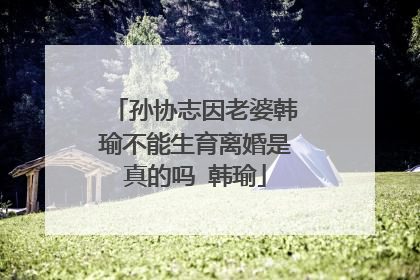 孙协志因老婆韩瑜不能生育离婚是真的吗 韩瑜