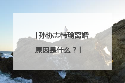 孙协志韩瑜离婚原因是什么？