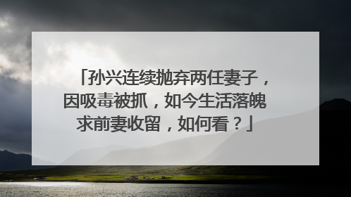孙兴连续抛弃两任妻子,因吸毒被抓,如今生活落魄求前妻收留,如何看?