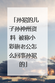 孙冕的儿子孙神州资料 被称小彩旗老公怎么回事孙冕的