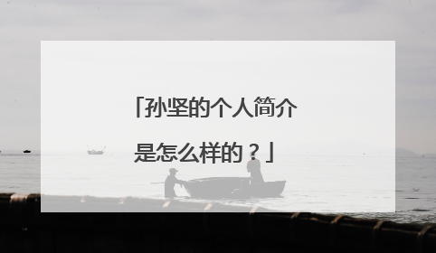 孙坚的个人简介是怎么样的？