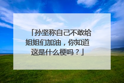 孙坚称自己不敢给姐姐们加油,你知道这是什么梗吗?