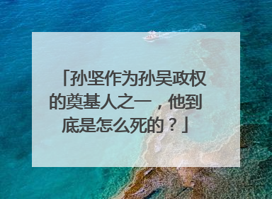 孙坚作为孙吴政权的奠基人之一，他到底是怎么死的？
