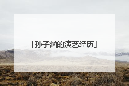 孙子涵的演艺经历