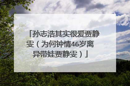 孙志浩其实很爱贾静雯(为何钟情46岁离异带娃贾静雯)